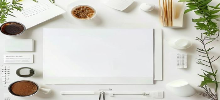 乳色吐息香氛研究报告封面，专业排版的白皮书呈现在办公桌上，旁边摆放着研究过程中使用的各类香氛样本和调香工具