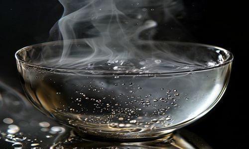 微距镜头下玻璃杯内热水蒸汽的乳色吐息细节，水珠与雾气在暗背景下呈现出精妙的光学层次，展示乳色吐息在微距摄影中的表现力